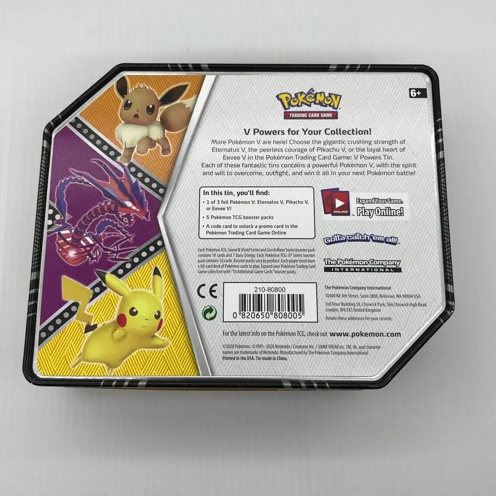 Pokemon TCG V Powers Octagonal Design Metal Tin Only Empty